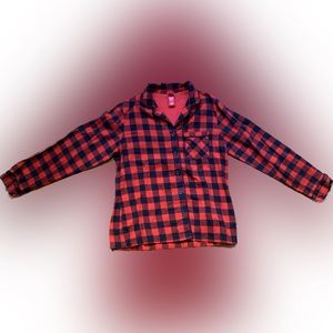 ***NWOT ButtonUp Long Sleeve Pajama Top 100% Cotton | Red + Black Checker | Sz S